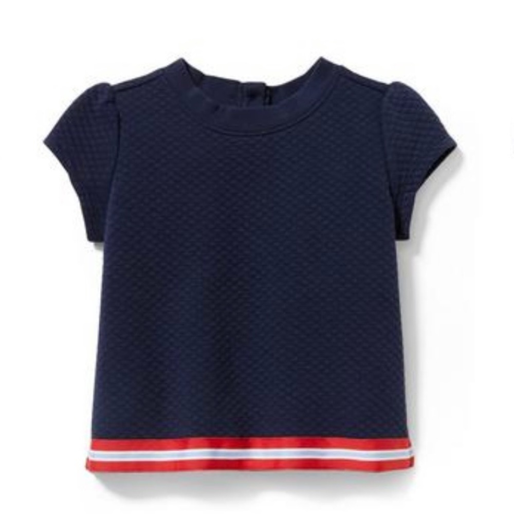 Janie and Jack Navy Blue Quilted Sporty Resort Prep Top NEW